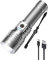 Smiling Shark Linterna, Ultra-Bright LED Flashlight con 8000 lúmenes SD-70089 para Ciclismo Camping Linternas Tácticas Militares Recargable con Zoom Impermeable, Linterna-LED-Flashlight-Alta-Potencia