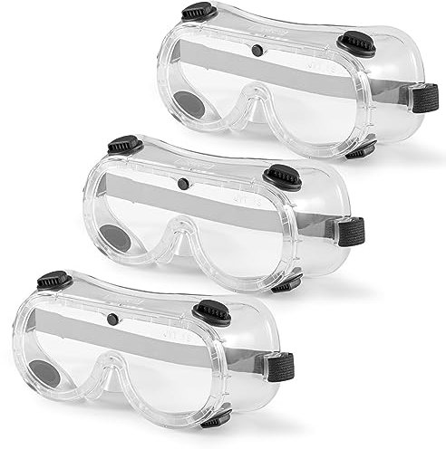 STAHLWERK Schutzbrille Korbbrille Überbrille mit flexiblem Halteband 3er Set