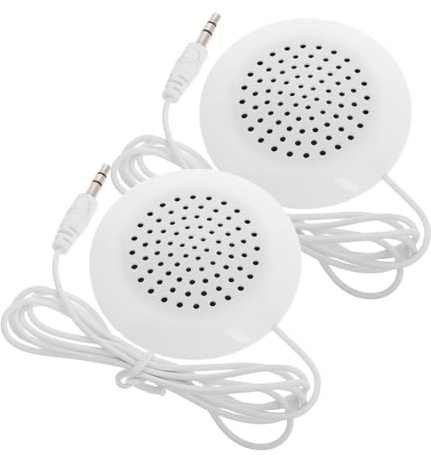 SHINEOFI 2pcs Portable Mini Pillow Speakers Jack Plug for Sleep and Travel, Wired External Stereo Sound Speakers for Phone, Cd, and Computer