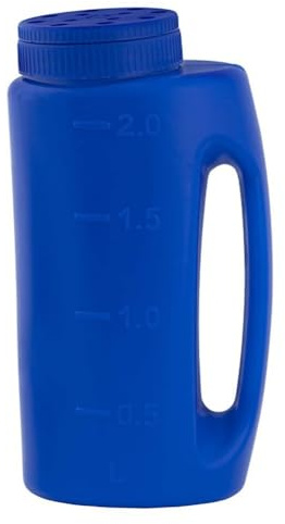 Questi affidabili spargitori manuali in plastica sono costruiti per durare mentre si disperdono facilmente il materiale (blu)