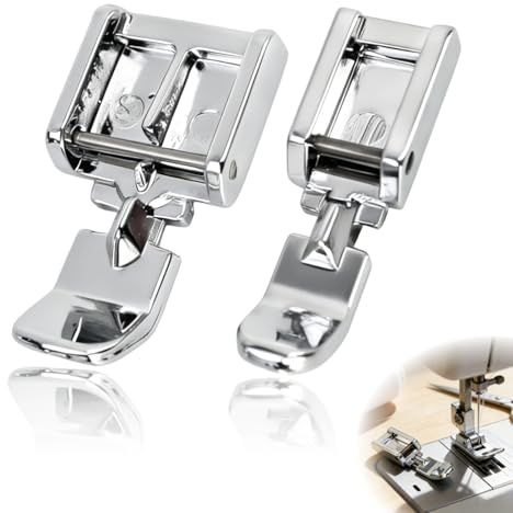2 pièces Set de Pieds pour Fermeture éclair à Clips universels étroits, Pied de Machine à Coudre pour Fermetures éclair, Accessoire, pour Machines à Coudre domestiques
