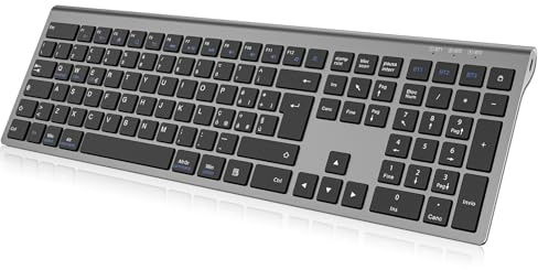 cimetech Tastiera wireless Bluetooth, Tastiera wireless ricaricabile multi-dispositivo con connessione facile fino a 3 dispositivi - Layout italiano, tasti silenziosi Compatibile con Mac, Windows, iOS