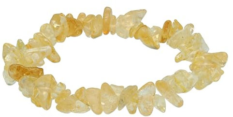 Lebensquelle Plus Citrin Splitterarmband | Handgefertigtes Elastisches Stretch Splitter Armband | Echter natürlicher Edelstein (Citrin)