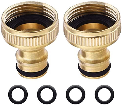 Onarway 3/4-Inch BSP Garden Hose Tap Connector Brass Garden Hosepipe Tap Connector Threaded Faucet Adapter