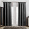 Dreamscene Pencil Pleat Blackout Curtains Set of 2 Thermal Tape Top Heading Panels, Charcoal Grey - Width 66 x Drop 72
