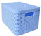 Curver Box Style S Aufbewahrungsbox Deckel Stapelbehälter Box Kiste Ordnungsbox Rattan Optik 5L Hellblau