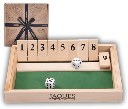 Jaques of London Deluxe Shut the Box Game | Traditional Wooden Games | Educational Dice Game for Kids | 9 Number Games | UK Family Owned Since 1795