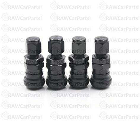 4x Black Alloy RAYS Style Wheels Tyre Valve Stems & Caps | VOLK ROTA BOLA XXR