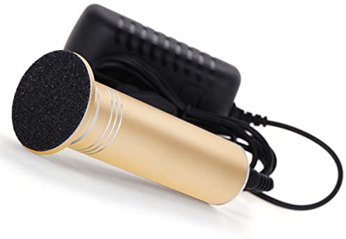 Elektrischer Hornhautentferner, Einstellbare Geschwindigkeit, Professionell Elektrisch Hornhauthobel Hornhautraspel Fußpflege für Füsse mit 60er Ersatzpad, Gold