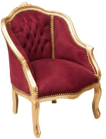 Biscottini Silla Luis XVI 80x57x63 cm | Butacas para Dormitorio | Sillon Barroco | Silla Antigua | Sillon orejero Vintage Antiguo