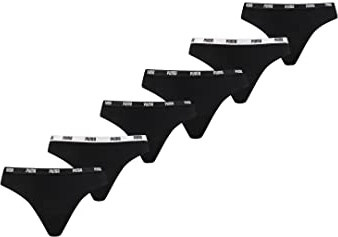 Puma Women String Damen Slip Unterwäsche 701218849, Farbe:001 - Black, Bekleidungsgröße:XL