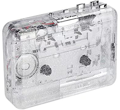 Irfora Kassettenspieler,Tragbarer USB-Kassettenspieler, transparenter Kassettenspieler, USB-Kassettenaufnahme mit USB2.0-Anscuss