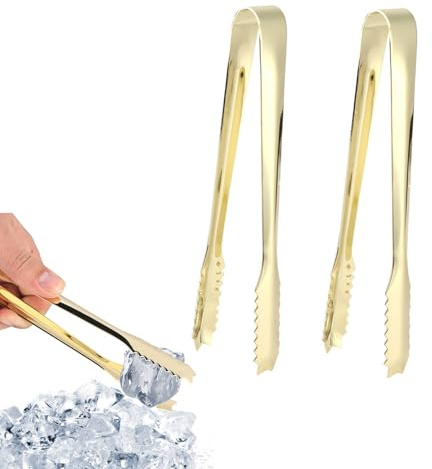 Gsycle 2Pcs Ice Tongs Sugar Cubes Tongs, Stainless Steel Sweet Tongs for Pick Small Metal Tongs Mini Serving Tongs Sugar Tongs Appetizers Tongs for Tea Party Coffee Bar