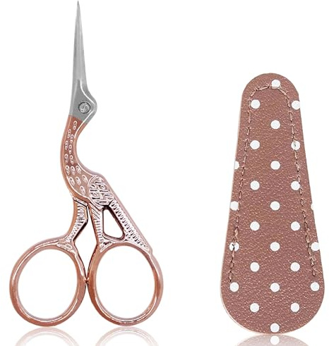 BIHRTC 3.6 Inch Embroidery Scissors Small Precision Embroidery Stainless Steel Scissors Crafting Shears for Crochet Needlework Threading Sewing Handcraft Artwork DIY Tools