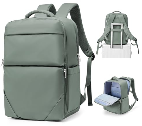bergsalz Vakuum ryggsäck, Ryanair handbagage ryggsäck 40 x 30 x 20, vakuum airbag reseryggsäck med vakuumsystem kvinnor män, F2-grön, 40 x 20 x 25 cm, Praktisk och mångsidig (mörkgrön)