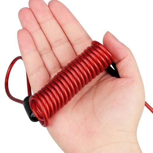Sirseon Helmet Lock Cable, Disc Lock Cable for All Types of Locks, Safety Spring Safety Cable for Scooter Motorcycle Brake Disc Can Be Used With All Types of Locks