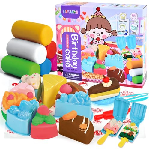 Snarflun Knete Set,Knetwerkzeug,Knete Zubehör Kitchen Creations, Kinder-Spielknete-Modellierset,DIY- Spielknete Knete-Zubehör und 12 Gläser Knete,Spielzeug Geschenk Mädchen Junge 3+