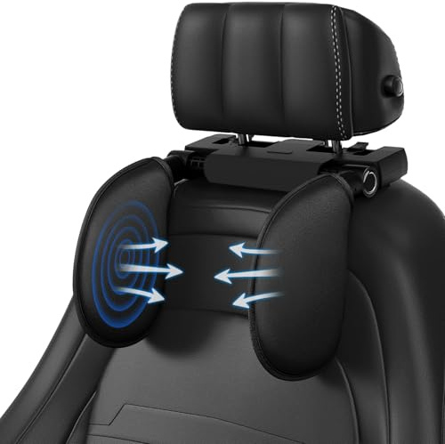 PQETBV Poggiatesta Auto Bambini, 360°Regolabile Telescopico Smontare Dell'auto Supporto Per Il Poggiatesta Ergonomico per Auto, Adatto Per Il Poggiatesta di Adulti e Bambini (Nero)