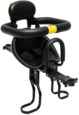 czyuRachel Kindersitz Fahrrad, Kindersicherheit mit Omnidirektionales Geländer, Einstellbare Position Fahrradsitz Kinder vorne, Kinderfahrradsitz für Fahrräder mit Vorne und Hinten Montierten Stangen