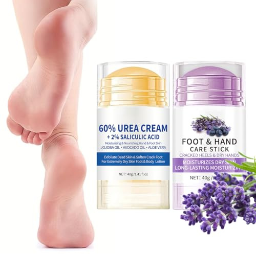 2 pezzo Crema piedi Urea per la Cura dei all'urea, Crema Urea al 60% per i piedi, ad Assorbimento Rapido e Non Grassa, per Talloni Secchi e Screpolati e pelle Ispessita