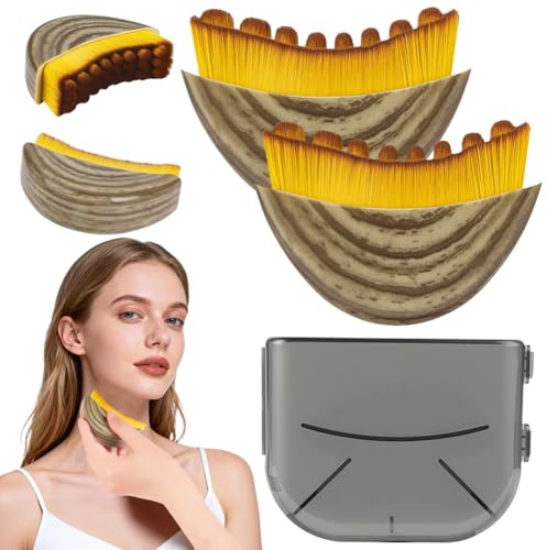 AYBUY Cepillo Facial Drenaje Linfatico, 2 PCS masajeador, Face Brush for Aliviar la Fatiga, Faciales Exfoliantes, Masajeador de Drenaje Linfático para Esculpir Rostro, Marrón