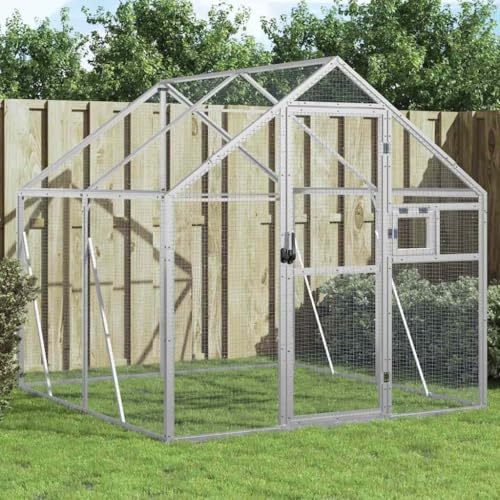 Nqyjm Aviario Silbern 1,79 x 2 x 1,85 m aluminio para jardín terraza