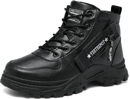 Hezeisoar Bottes Femme Confortable Antidérapantes Noir 38 EU = 39 CN | Bottines à Lacets Classique Randonnée Trekking Montantes Chaussures