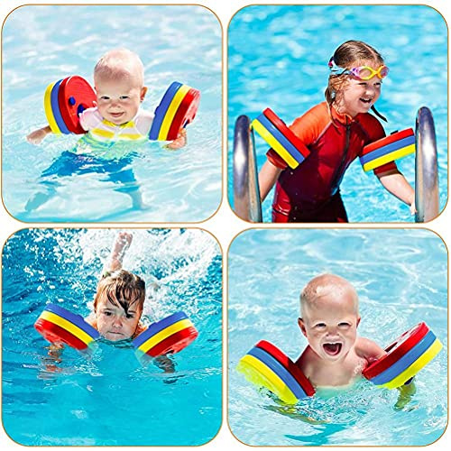 Jiawu Disques Flottants pour Bras, Mousse EVA Non Absorbante, Légers, capacité jusqu'à 25 Kg, Disques d'aide au Flotteur pour Enfants, Entraînement à la Natation pour Enfants avec 6 Couleurs