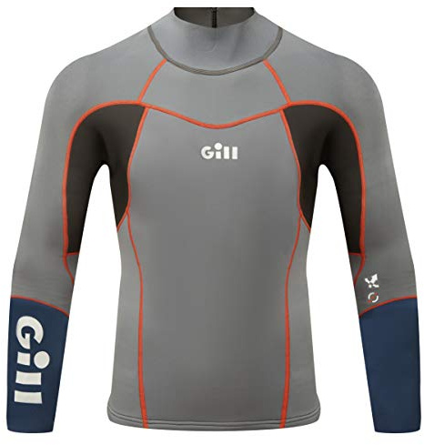 Gill para Hombre Zenlite 1.5mm Flatlock Traje de Neopreno Top - Gris Acero - Warm térmica de Calor Capa Capas UV Sun Protection y