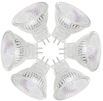EKSAVE Lampadine alogene MR11 12V 20W GU4 Bi-Pin Base Spotlight Illuminazione orizzontale Dimmable Precision Riflettore alogene Lampadina in fibra ottica 20 Watt 12 Volt (Confezione da 6)