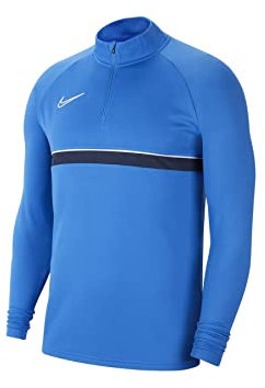 NIKE Men's M Nk Dry Acd21 Dril Top Sweatshirt, Royal Blue/White/Obsidian/White, S UK