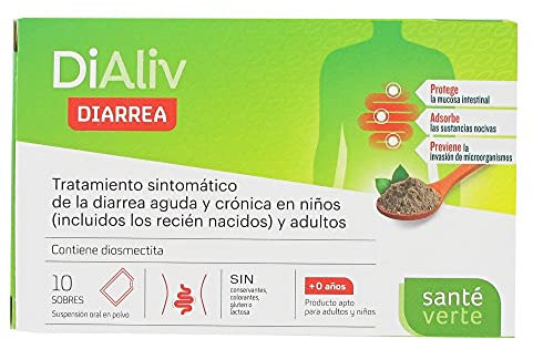 Cinfa DIALIV DIARREA 10SOB - Tratamiento de Diarrea Aguda y Crónica en Niños y Adultos - Medicina - Blanco