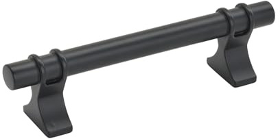 Amerock | Cabinet Pull | Matte Black | 3-3/4 inch (96 mm) Center to Center | Davenport | 1 Pack | Drawer Pull | Drawer Handle | Cabinet Hardware