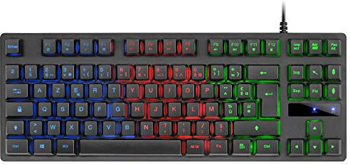 Mars Gaming Mk02 Tastiera Da Gioco Usb 2.0 H-Mech, Tkl Compatta, Frgb Rainbow, Antighosting, Lingua Francese, Nero