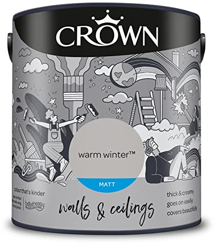 CROWN 2.5L Breatheasy MATT Emulsion Paint for Walls & Ceilings - WARM WINTER