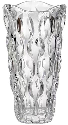 CEMABT 9.5inch 3.4 lb Glass Vases for Flowers Unbreakable Thickened Morden vase for Tables Centerpieces,Colorful,Vintage and Clear Rose Large Flower vases for Bouquet Unique Gifts(Clear)