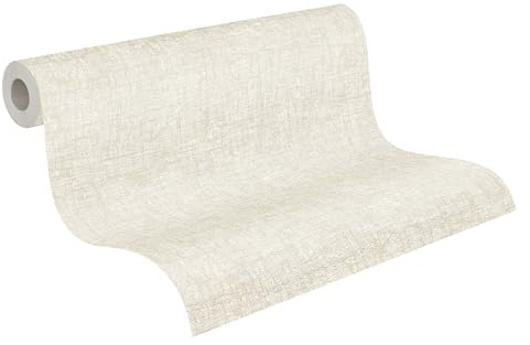 Livingwalls 395641 Wallpaper White/Silver Design with Structure and Shine High-Quality Non-Woven Wallpaper with Small Pattern 10.05 m x 0.53 m Made in Germany