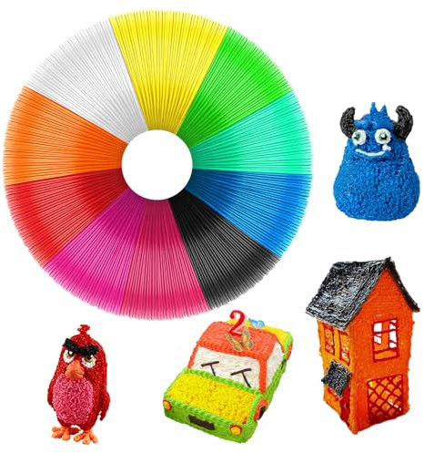 3D Stift Filament 1,75 mm PLA, 3D Stift Farben Set für Kinder & Erwachsene, 3D-Stift PLA-Filament-Nachfüllung, 3D Pen Refills PLA Filament, 3D Druckerstift Filament für 3D Drucker(10 Farben, je 5 M)