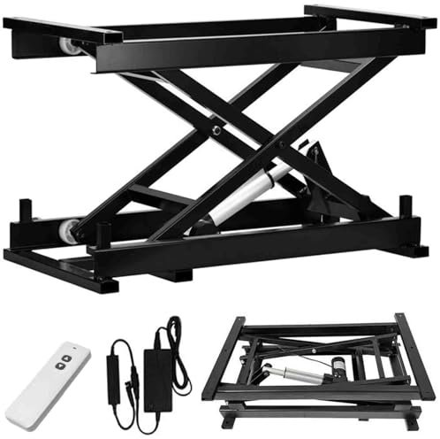 HNBYLMM Electric Scissor Lift Table, Dining Table Coffee Table Lift, Working Platform Computer Desk Electronic Scissor Lift with Remote Control, 50KG Weight Capacity