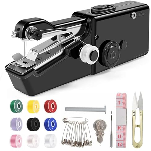 JAONLD Machine a Coudre a Main Débutant Mini Machine a Coudre Portable,Machine a Coudre Enfant avec Accessoires de Couture pour Débutants,Maison,Voyage et Bricolage