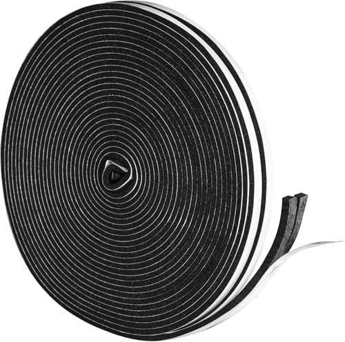 Foam Insulation Tape Self Adhesive,6mm(W) x6mm(T) x7.5m(L),2pcs Weather Strip Foam Tape,Door Window Draught Excluder,Door Insulation Strip,Window Insulation,Soundproof, Anti-Collision,Shockproof