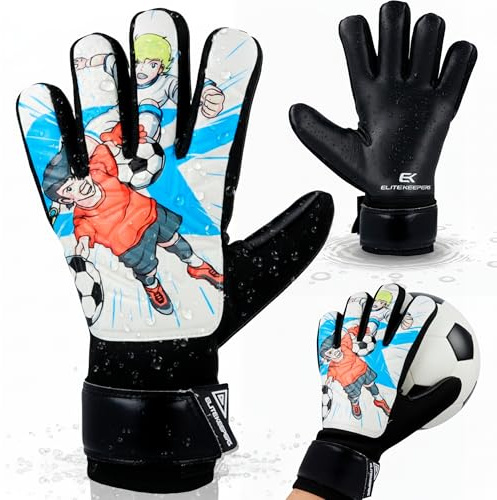 Elitekeepers Guantes Portero niño fútbol Infantiles – equipación portería niños Entrenamiento Colegio – Agarre látex Dumex, Corte Negativo, diseño Anime – Guantes Escolares Portero niños (6)