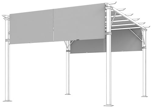 Outsunny Tettoia di Ricambio pergola 488 x 122 cm con Protezione UV, Vela ombreggiante per Copertura terrazza, Telo di Ricambio per Gazebo 3 x 3 m, Grigio Chiaro