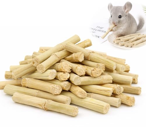 Rowglow 500g Barritas De Bambú Natural para Conejos, palitos Bambu para Conejos, Hámsters, Cobayas Y Chinchillas (Barritas De Bambú Natural 500g)