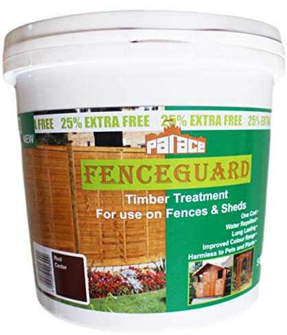 5 Litre Red Cedar One Coat Garden Fence and Shed Paint Water Repellent and Quick Dry Wall Paint - Red Cedar Colour
