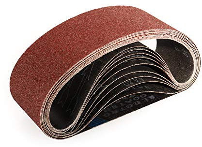 Sruhrak Nastri Abrasivi 75 x 533 mm - Grane 60 Carta Abrasiva per Levigatrice a Nastro, per Levigare,Limare,Affilare e Rimuovere Metallo/Legno (10 Pezzi)