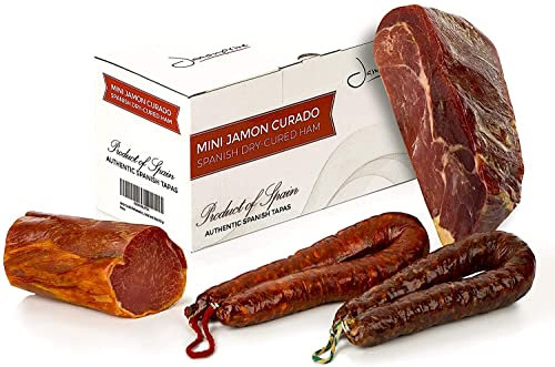 Jamón Serrano Curado Deshuesado Gran Reserva aprox. 1 Kg + Lomo Duroc Natural 250 gr + Chorizo Extra Sarta Dulce 200 gr + Salchichón Sarta 200 gr – Jamonprive Premium