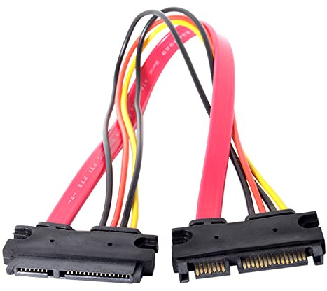 1pcs SATA 22 Pin Male till Kvinnlig SATA förlängningskabel SATA 3 III 22 Pin Male till Kvinna 7 + 15 Pin SATA DATA POWER Combo,0.5m