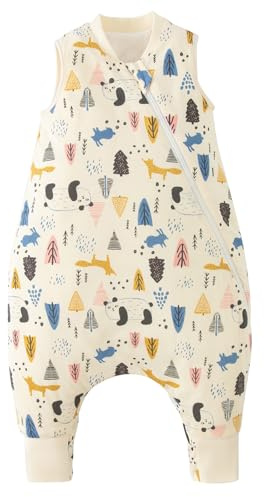 Duomiaomiao Gigoteuse 1.5 Tog, Gigoteuse a Pied 100% Coton, Gigoteuse 1-6 Ans Garçon Fille, Sac de Couchage pour bébé