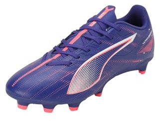 PUMA Unisex Ultra 5 Play FG/AG Soccer Shoe, Lapis Lazuli White-Sunset Glow, 46 EU
